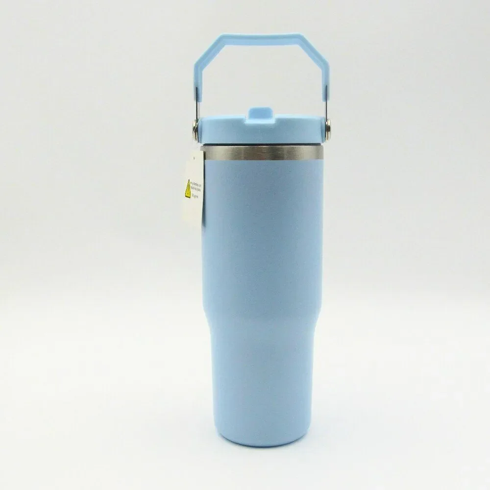 NWT Blue Straw Tumbler with Handle